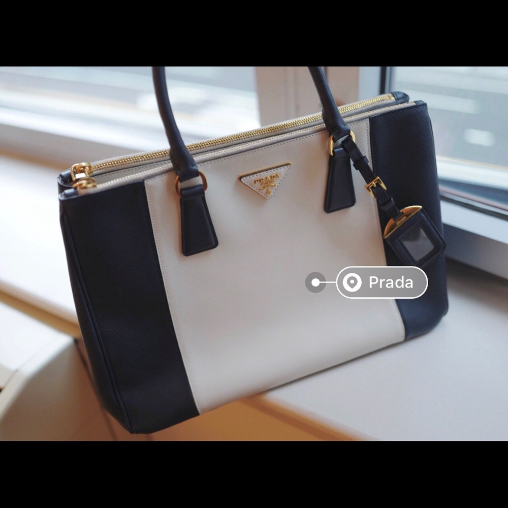 Prada Saffiano Lux Leather Double ZIP Bag